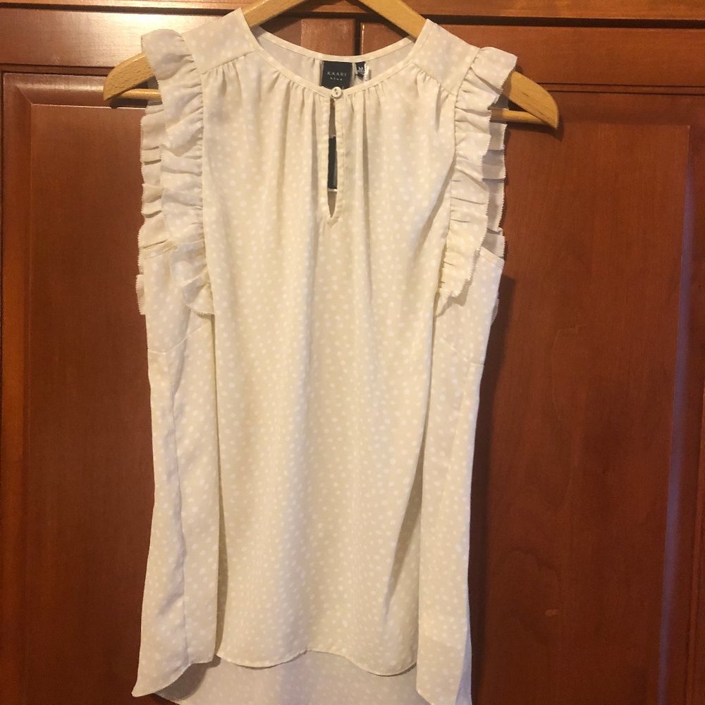 Kaari Blue Light Tank Dotted Top Size Medium - Picture 1 of 6